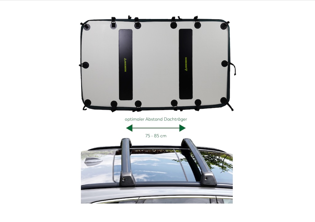 Recommended roof bar spacing 75–85 cm for the WEEKEND Bridge