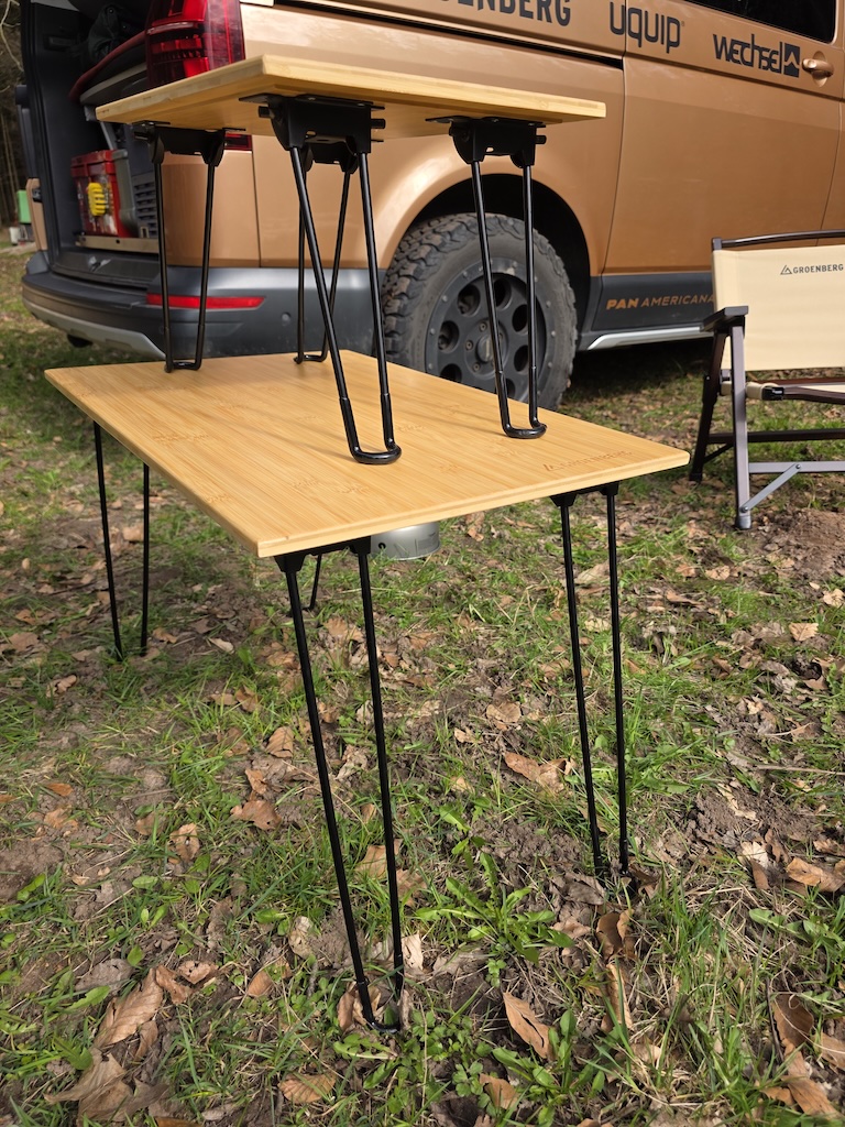 Folding table eurobox setup independently