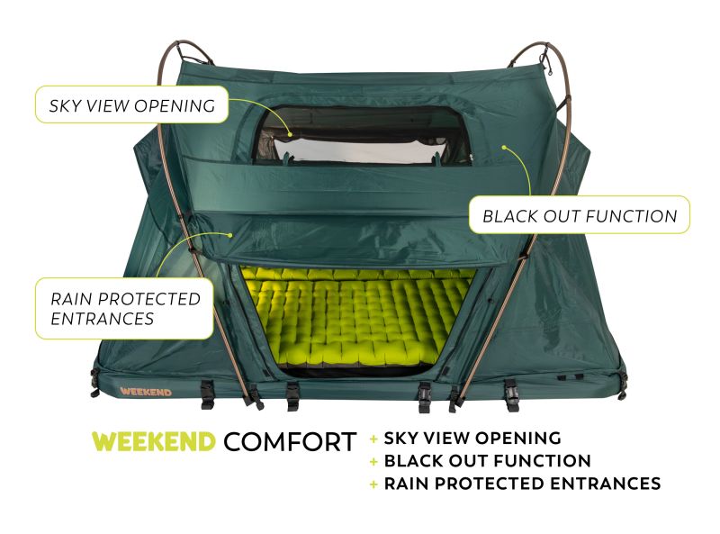Groenberg WEEKEND Comfort Dachzelt – Sky View und Black-Out Funktion